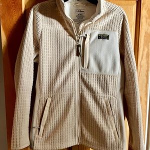 L.L. Bean Women's Large Ivory Mountain Classic Windproof Jacket Zipper Front